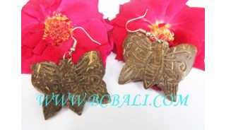 Earring Carving Butterfly Coco Hand Work